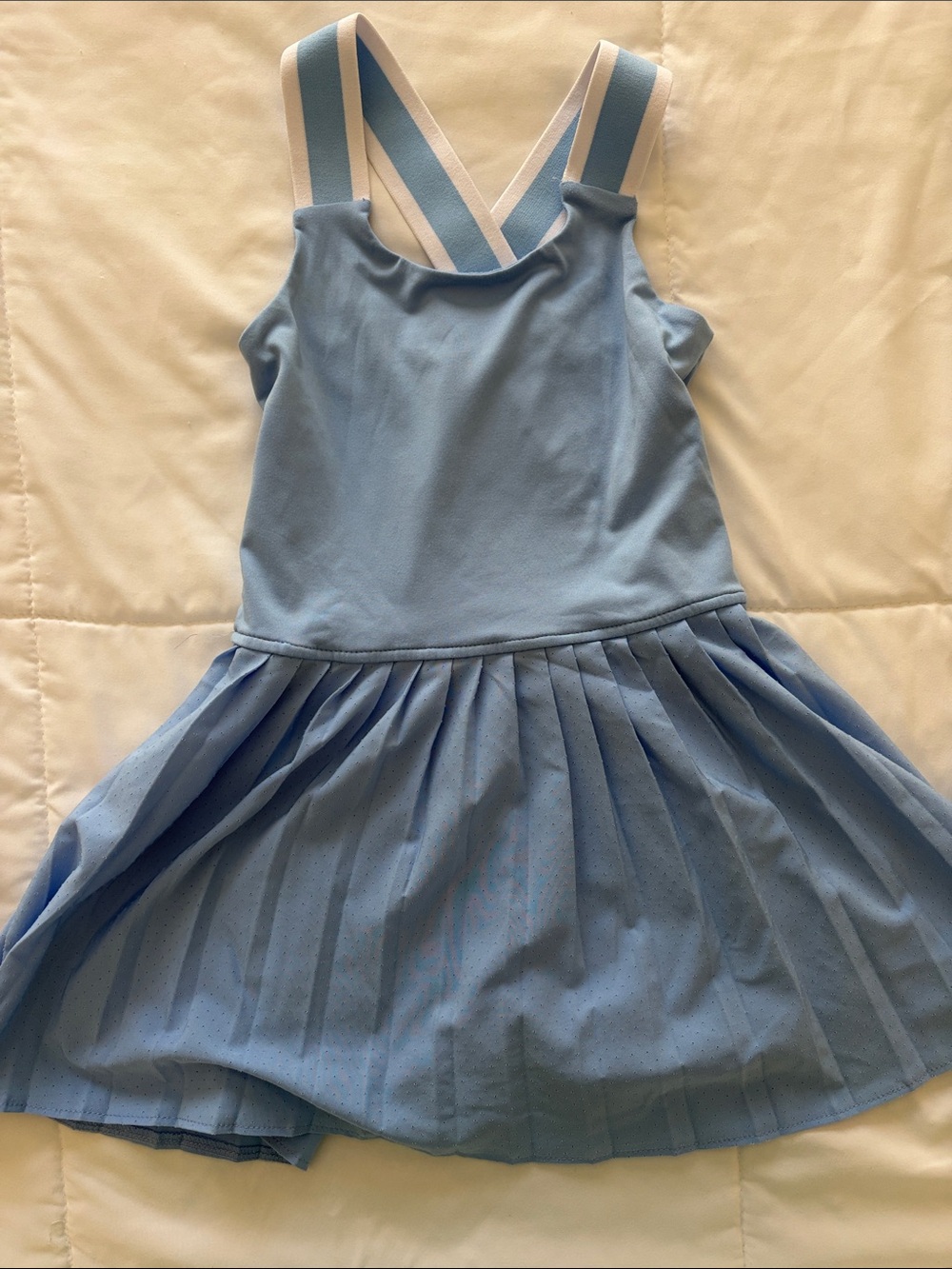 Justice Light Blue Strappy Pleated Skater Dress